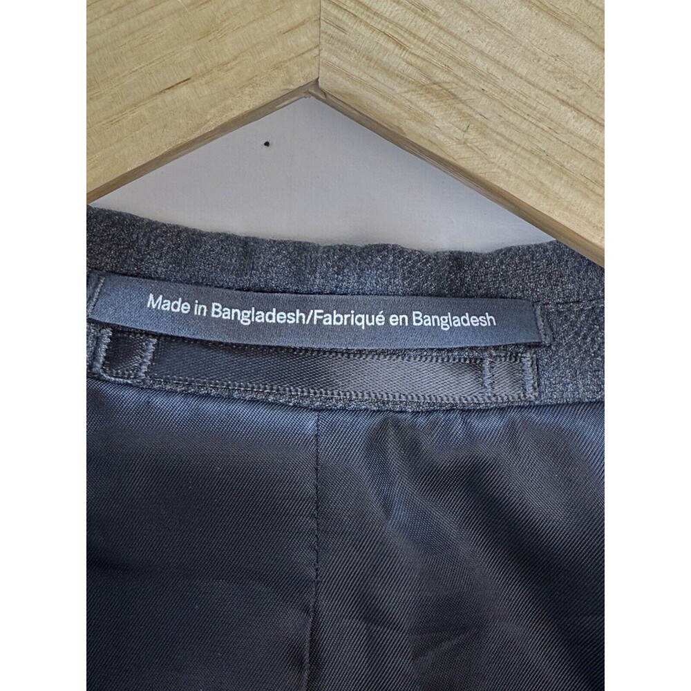 HM Slim Fit Blazer Mens 38R Gray  Elbow Patches Two Button Sport Coat Jacket - Picture 8 of 10